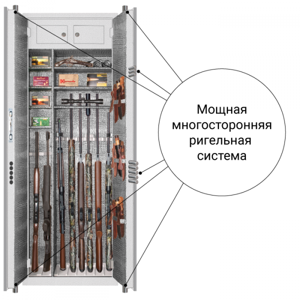 Сейф «Древняя Русь»с ковкой BS9810 UN L43 Lux серебристый